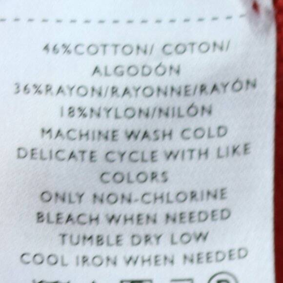 Ann Taylor Orange Red Stand Up Ruffle Collar & Cuff Cotton Blend Sweater Sz XS - Picture 7 of 7